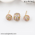 63948 fashion wedding jewelry sets dubai bridal multicolor delicate diamond 18k gold plated jewelry sets